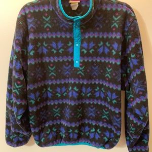 Vintage LL Bean fleece pullover printed